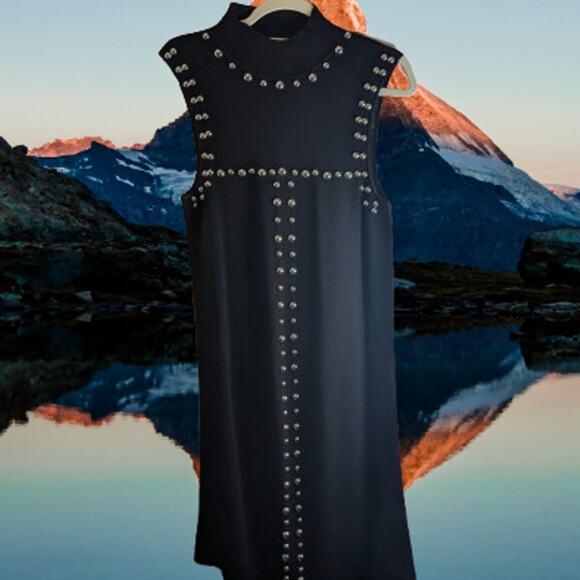 International Concepts Medium black with studded accent sleeveless midi dress. - Picture 1 of 1